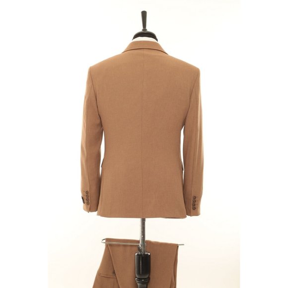 Derman Cinnamon Patterned Fabric Luxury Suit 3 Pieces - Picture 6 of 6